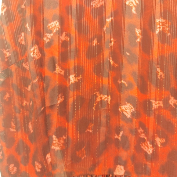 T Tahari Red Sleeveless Animal Print Maxi Dress Metallic SIZE 6 - Picture 7 of 8